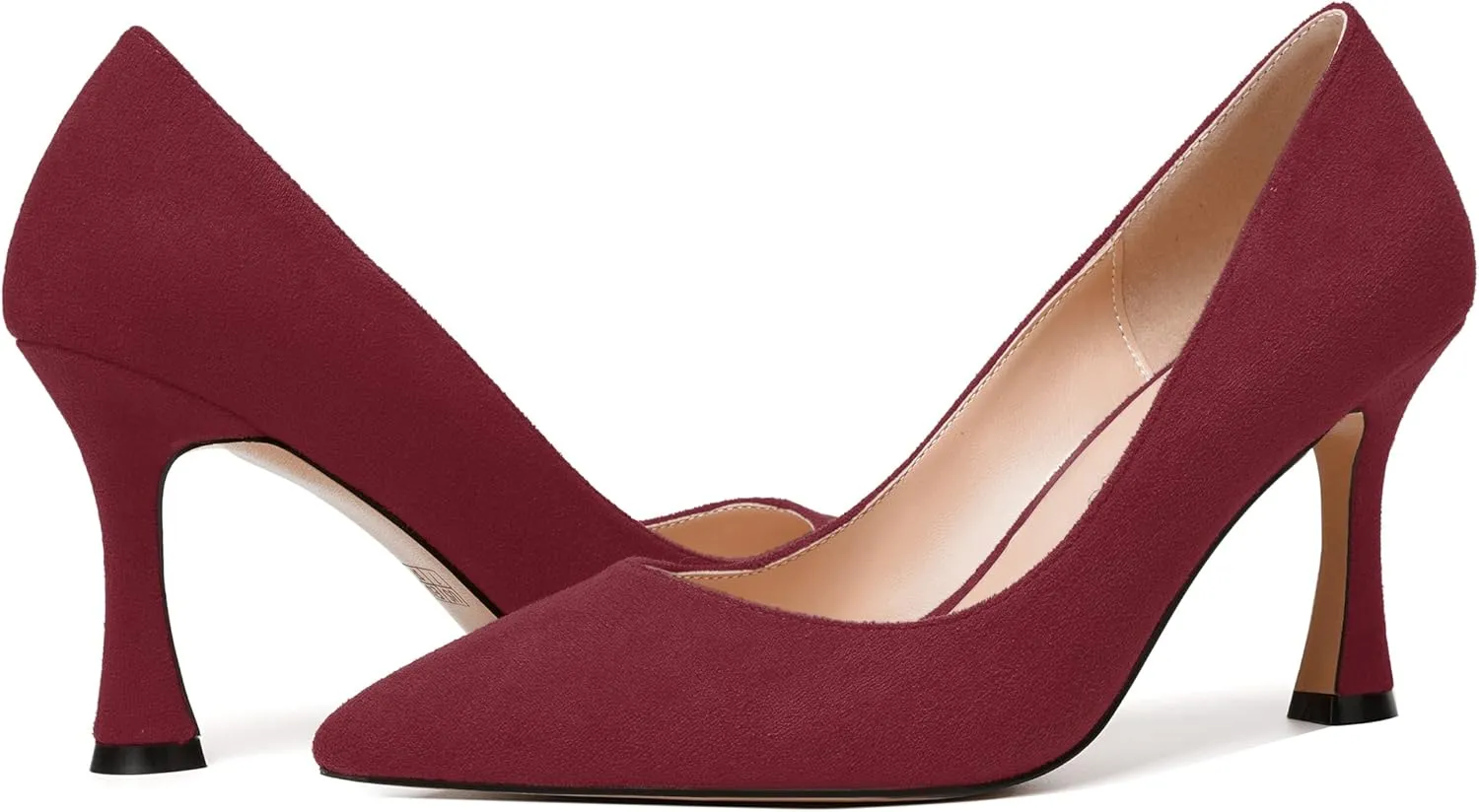 MODENCOCO Womens Fashion Slip On Pointed Toe Sexy Party Suede Stiletto High Heel Pumps Dress Shoes 3.5 Inch
