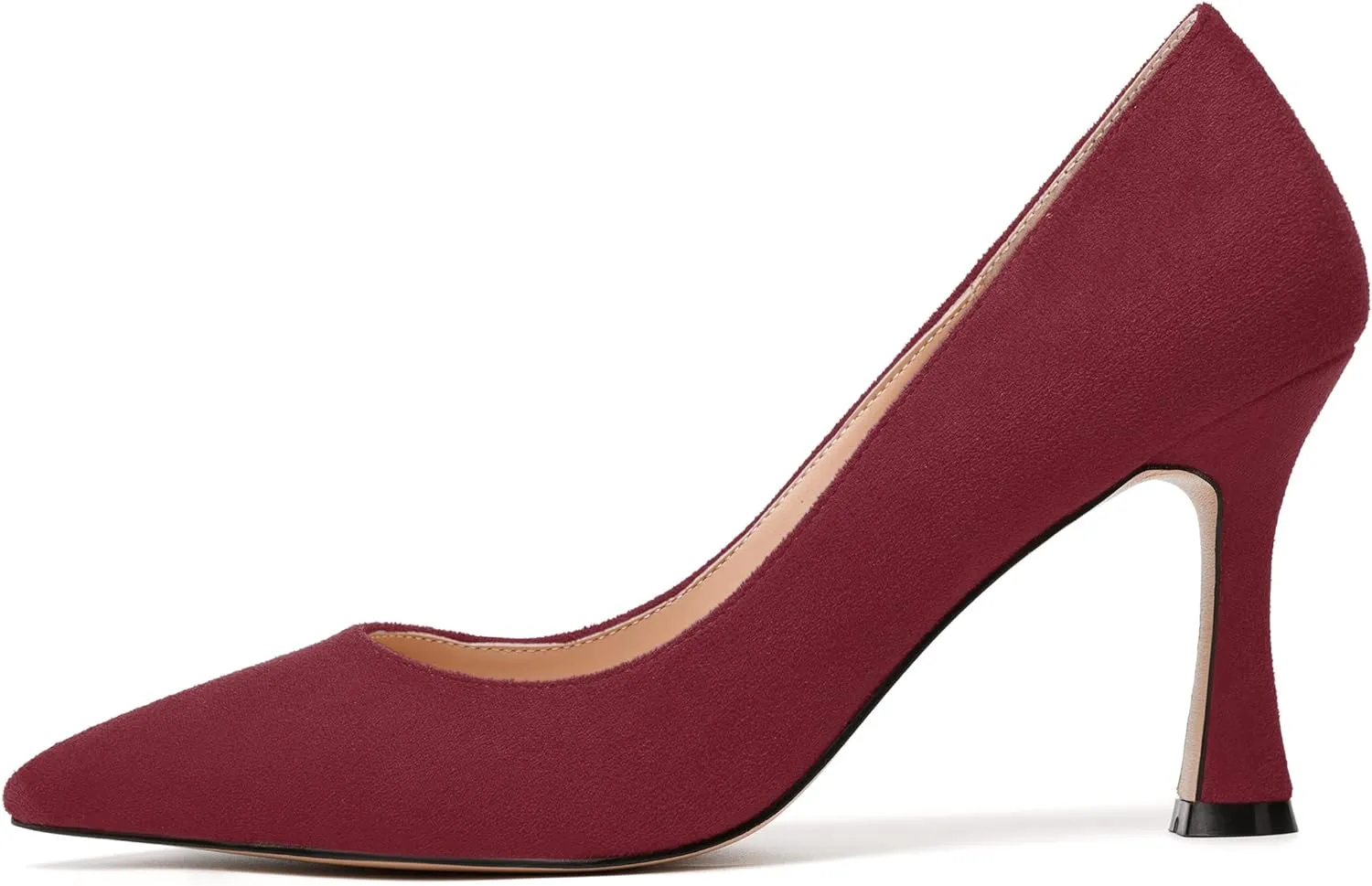 MODENCOCO Womens Fashion Slip On Pointed Toe Sexy Party Suede Stiletto High Heel Pumps Dress Shoes 3.5 Inch