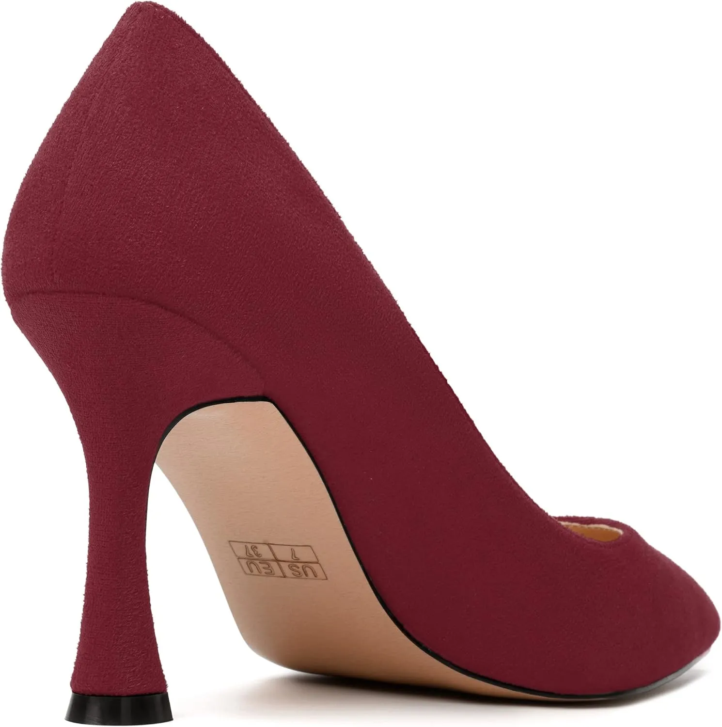 MODENCOCO Womens Fashion Slip On Pointed Toe Sexy Party Suede Stiletto High Heel Pumps Dress Shoes 3.5 Inch