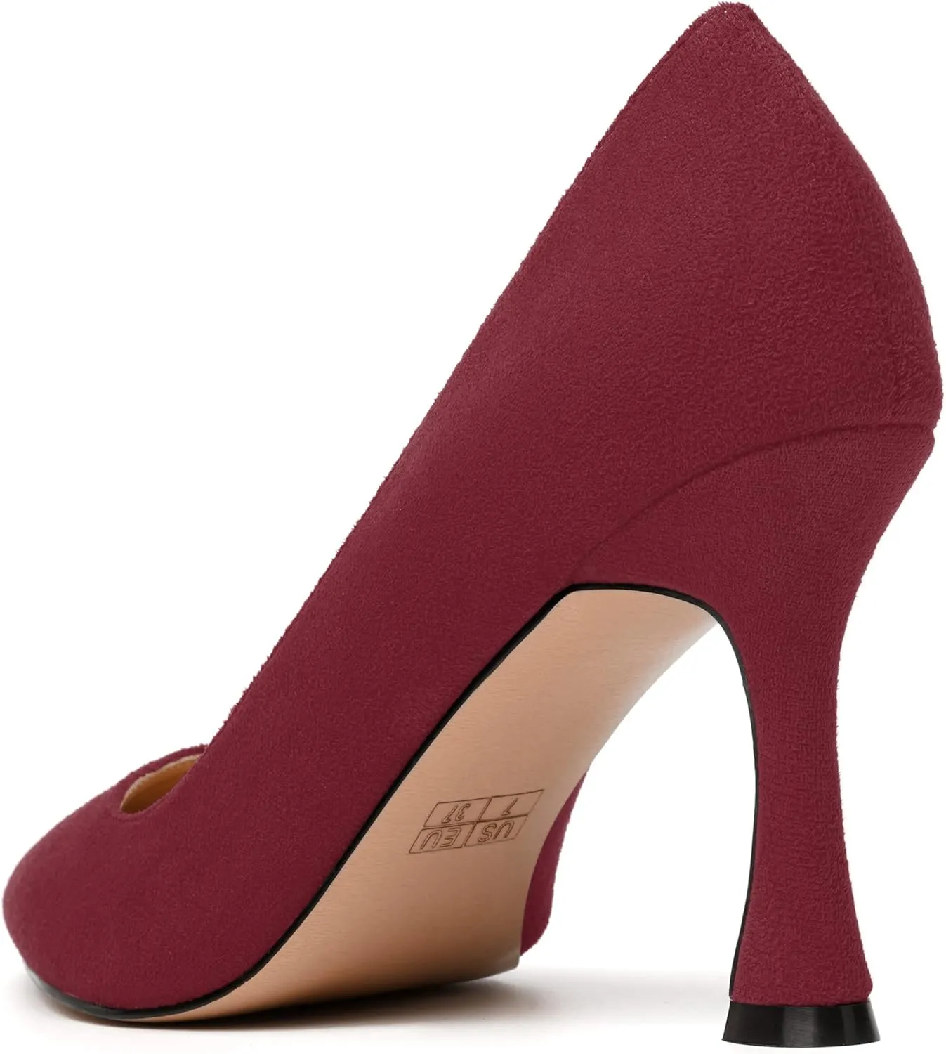 MODENCOCO Womens Fashion Slip On Pointed Toe Sexy Party Suede Stiletto High Heel Pumps Dress Shoes 3.5 Inch