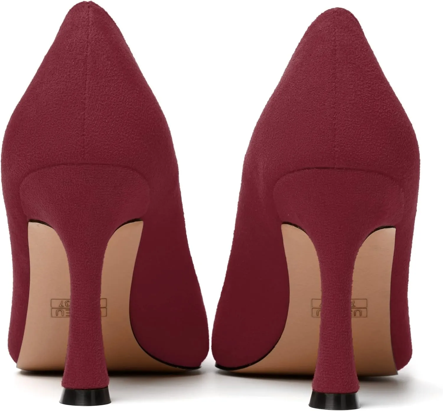 MODENCOCO Womens Fashion Slip On Pointed Toe Sexy Party Suede Stiletto High Heel Pumps Dress Shoes 3.5 Inch