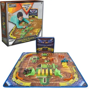 Monster Jam, Ultimate Arena Playmat & Storage with 2 Exclusive Monster Trucks, 1:64 Scale, 20 Accessories, Kids Toys for Boys and Girls Ages 4 and Up