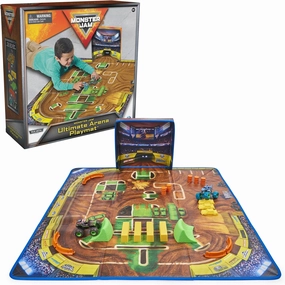 Monster Jam, Ultimate Arena Playmat & Storage with 2 Exclusive Monster Trucks, 1:64 Scale, 20 Accessories, Kids Toys for Boys and Girls Ages 4 and Up