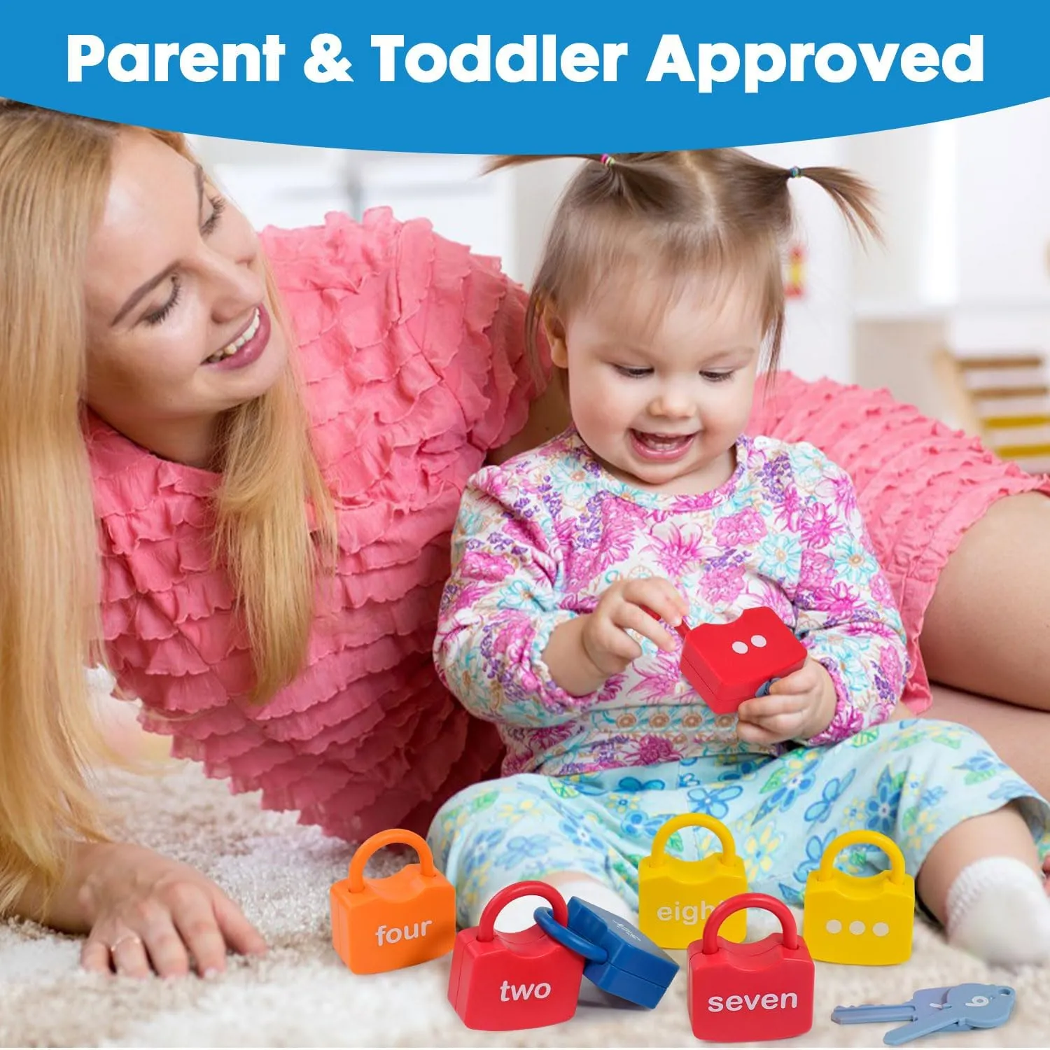 Montessori Toys for 3 Year Old, Preschool Activities Toys Games for Toddler, Lock & Key Counting Toys for Toddlers, Math Manipulatives for Preschool Kindergarten Learning & Education