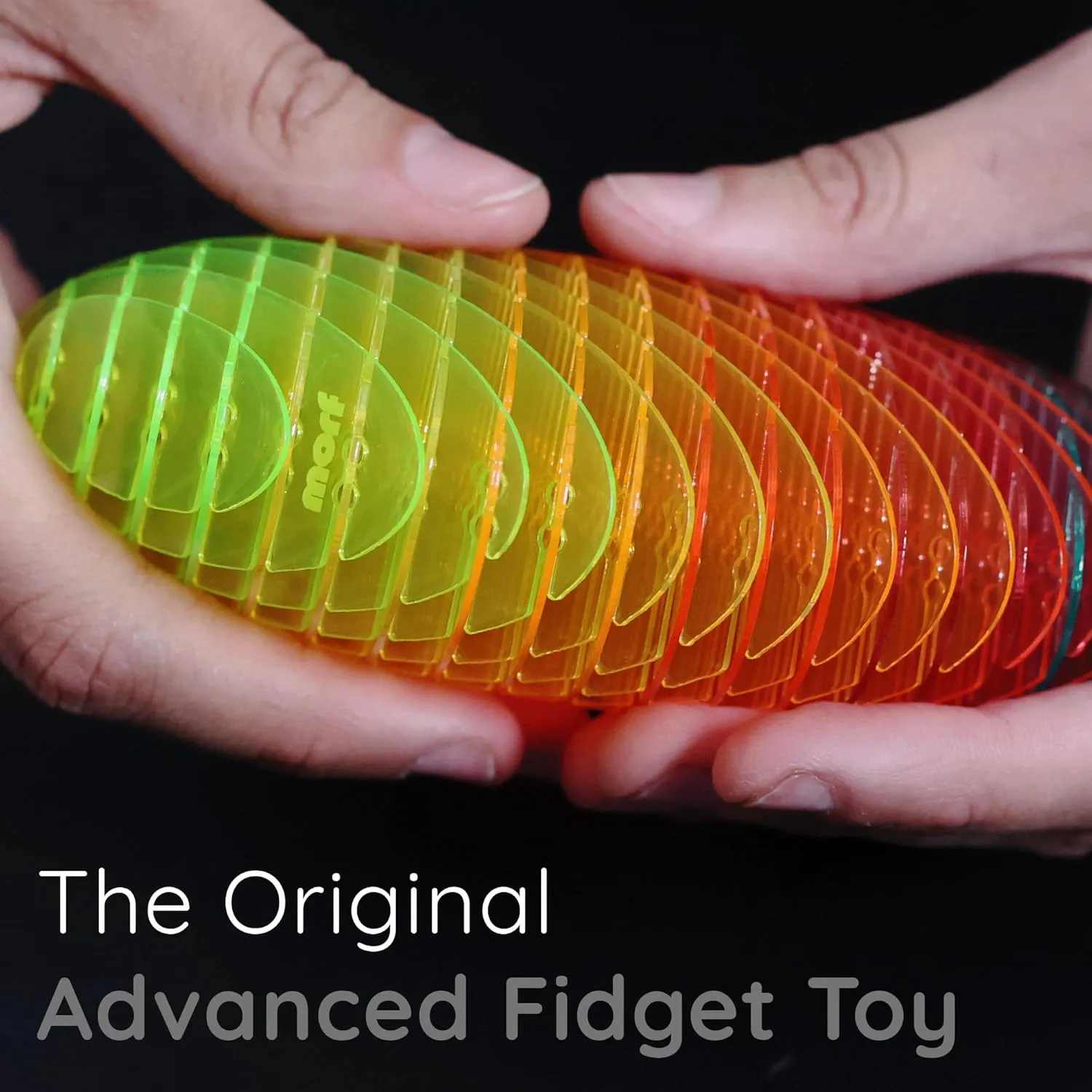 Morf Fidget Worm Toy - Desk Fidgets for Adults - Quiet Worm Fidget Toy Sensory Toys - Fun and Interactive Fidget Toy for Kids - USA Patent Pending Figgy Toys (Rainbow, Big)