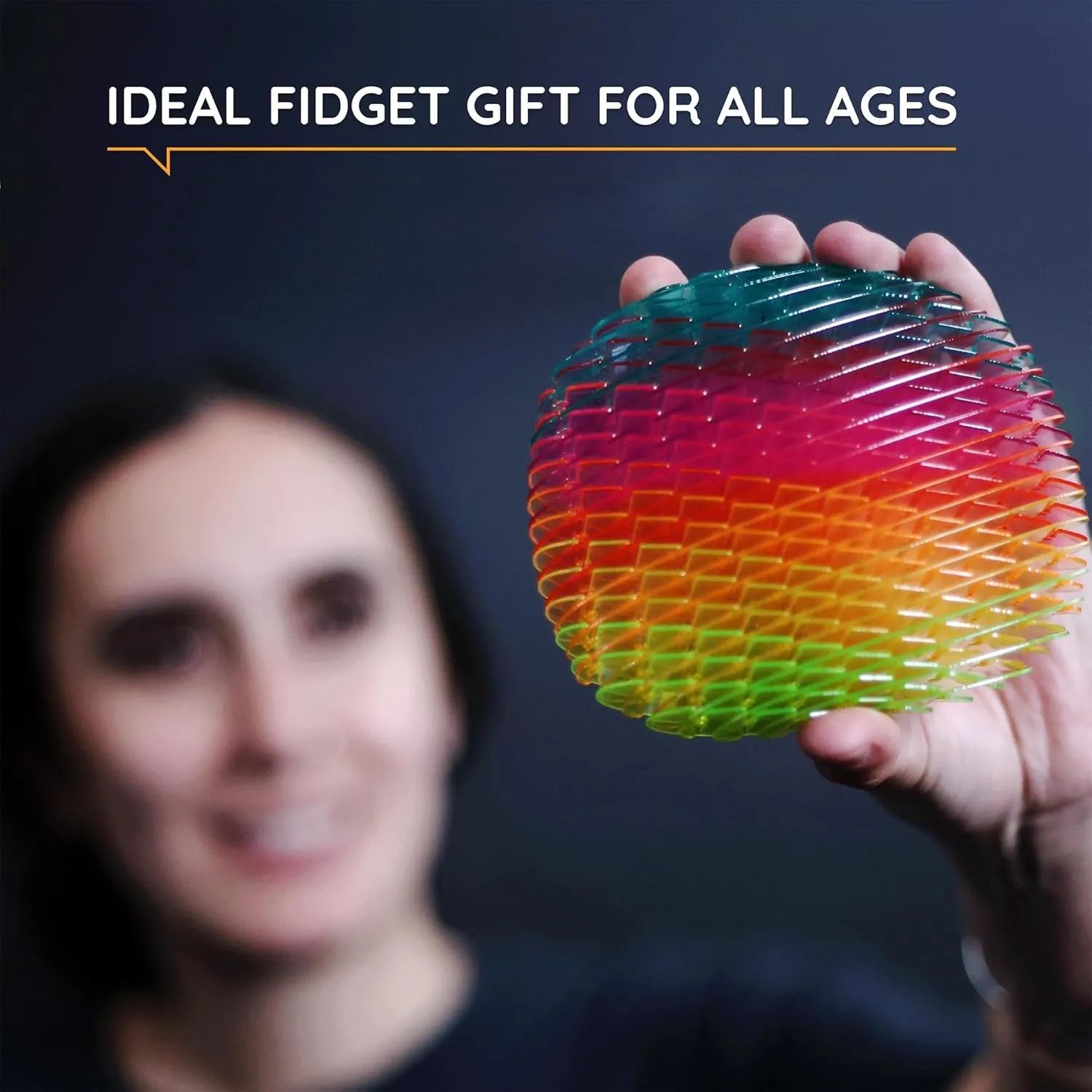 Morf Fidget Worm Toy - Desk Fidgets for Adults - Quiet Worm Fidget Toy Sensory Toys - Fun and Interactive Fidget Toy for Kids - USA Patent Pending Figgy Toys (Rainbow, Big)