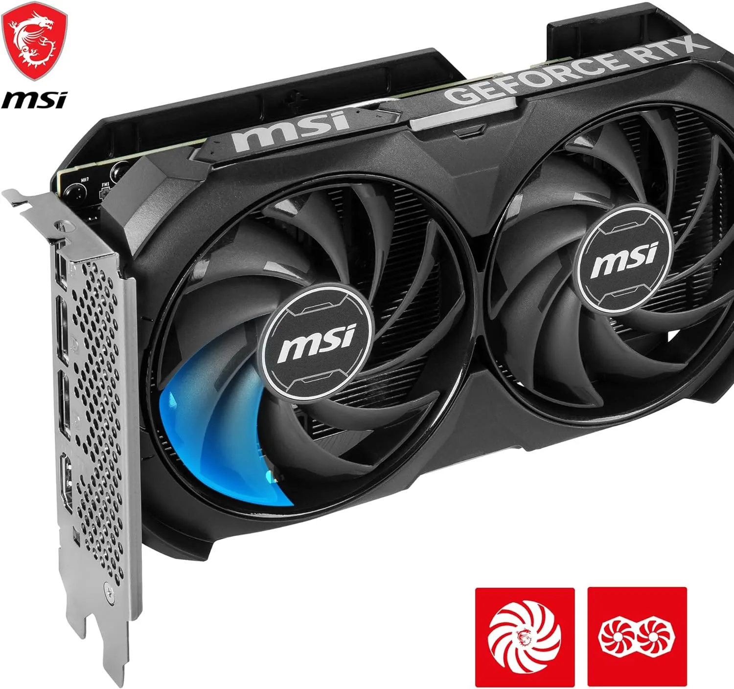 MSI GeForce RTX 4060 Ti Ventus 2X Black 8G OC Graphics Card -NVIDIA RTX 4060 Ti, 8GB GDDR6 Memory, 18Gbps, PCIe 4.0, DLSS3