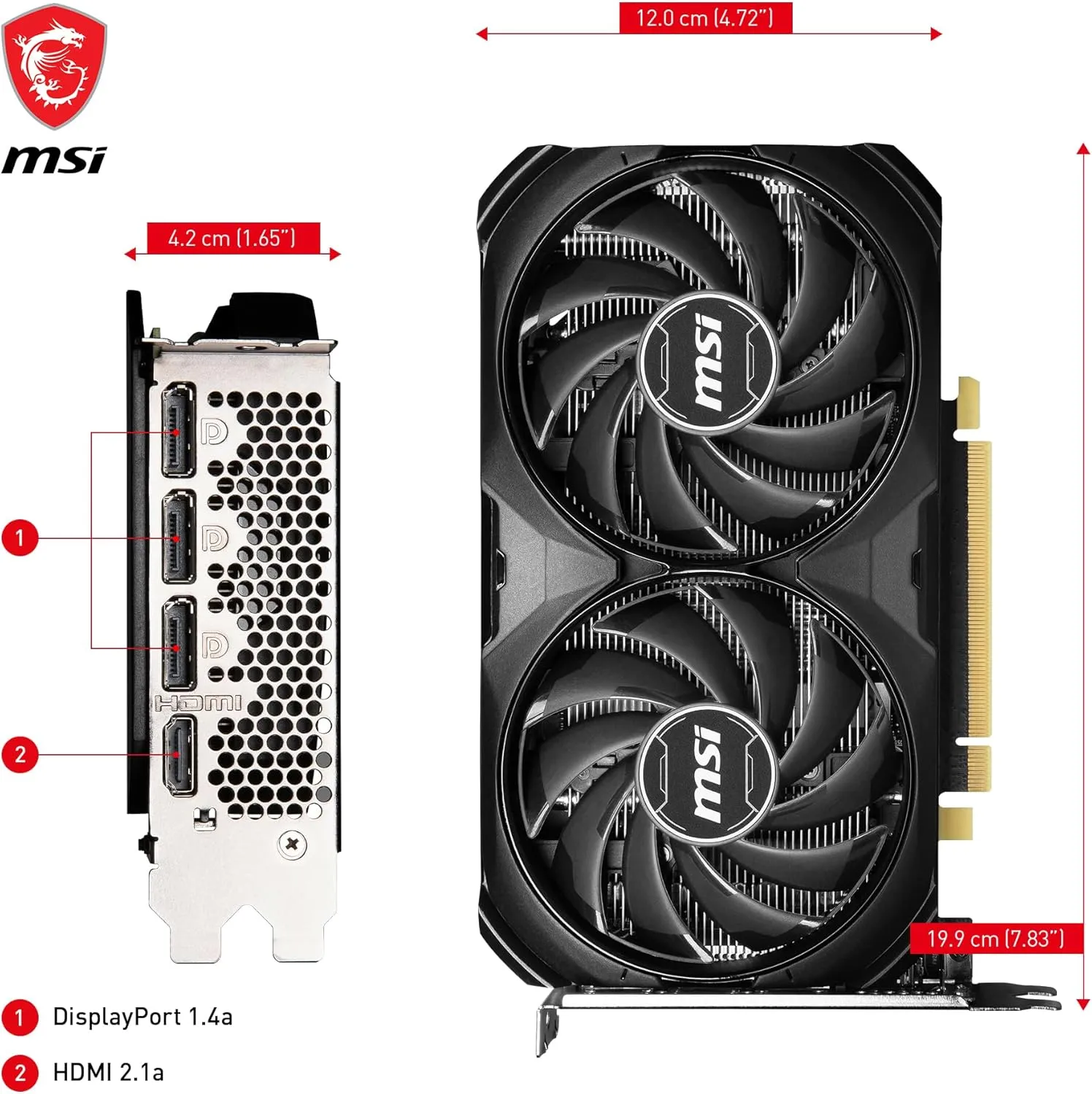 MSI GeForce RTX 4060 Ti Ventus 2X Black 8G OC Graphics Card -NVIDIA RTX 4060 Ti, 8GB GDDR6 Memory, 18Gbps, PCIe 4.0, DLSS3