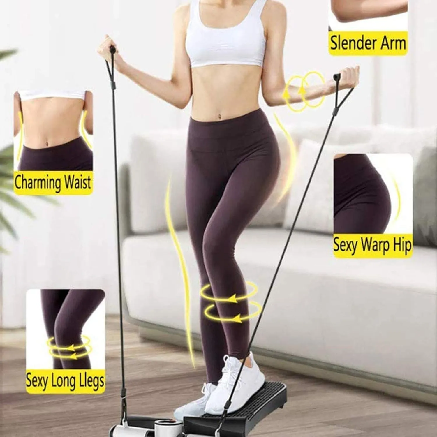 Multifunction Stepper Fitness Exercise Machine Mini Hydraulic Stepper with Drawstring Cardio Exercise Steppers Home Fitness Equipment with LCD Display 150kg Load Pedal Machine (Color A)