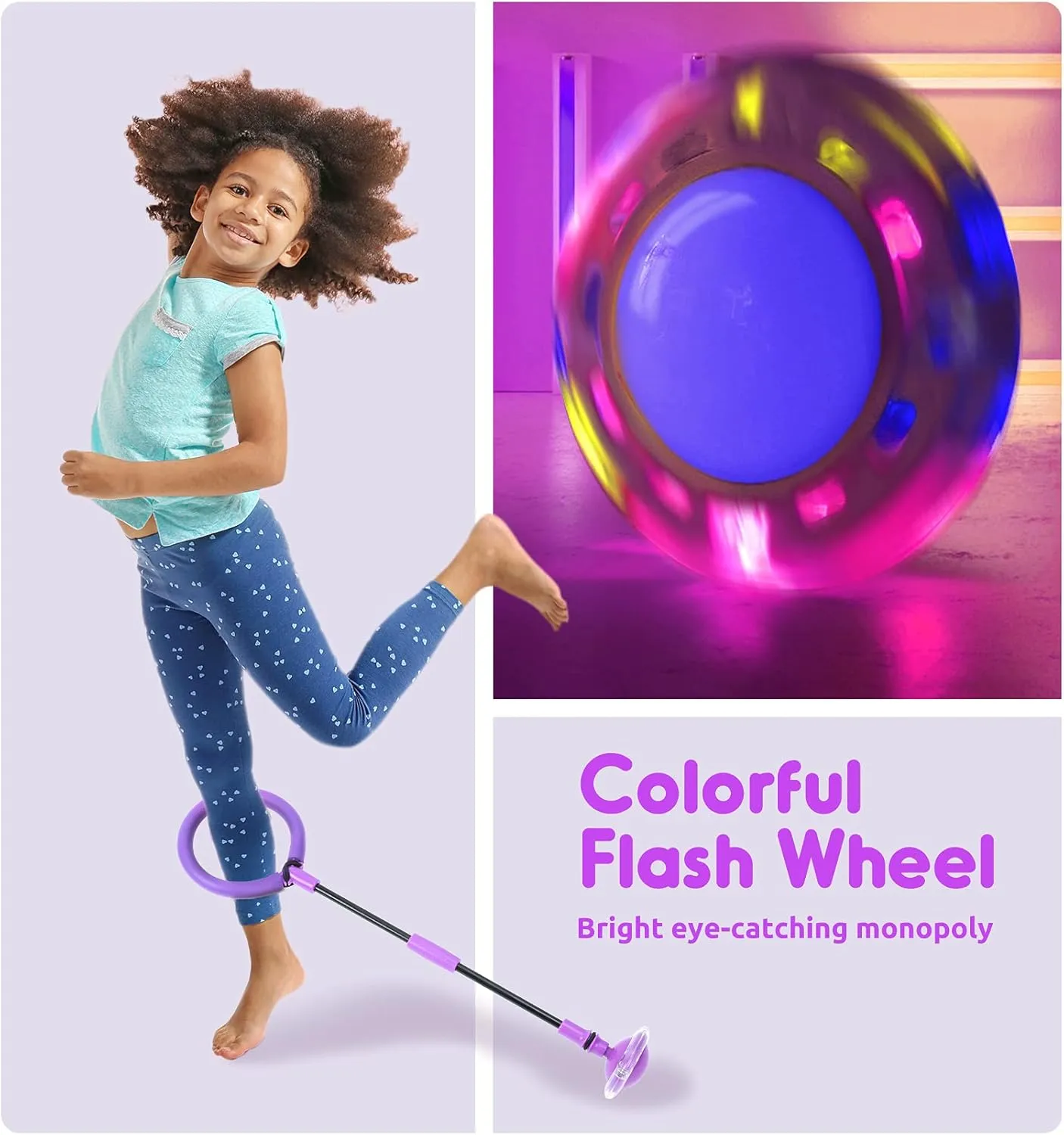 Mumba Kids Foldable Ankle Skip Ball Flash Jump Colorful Sports Swing Ball Boys Girls Toys, Fitness Jump Rope Fat Burning Game for Adults and Children