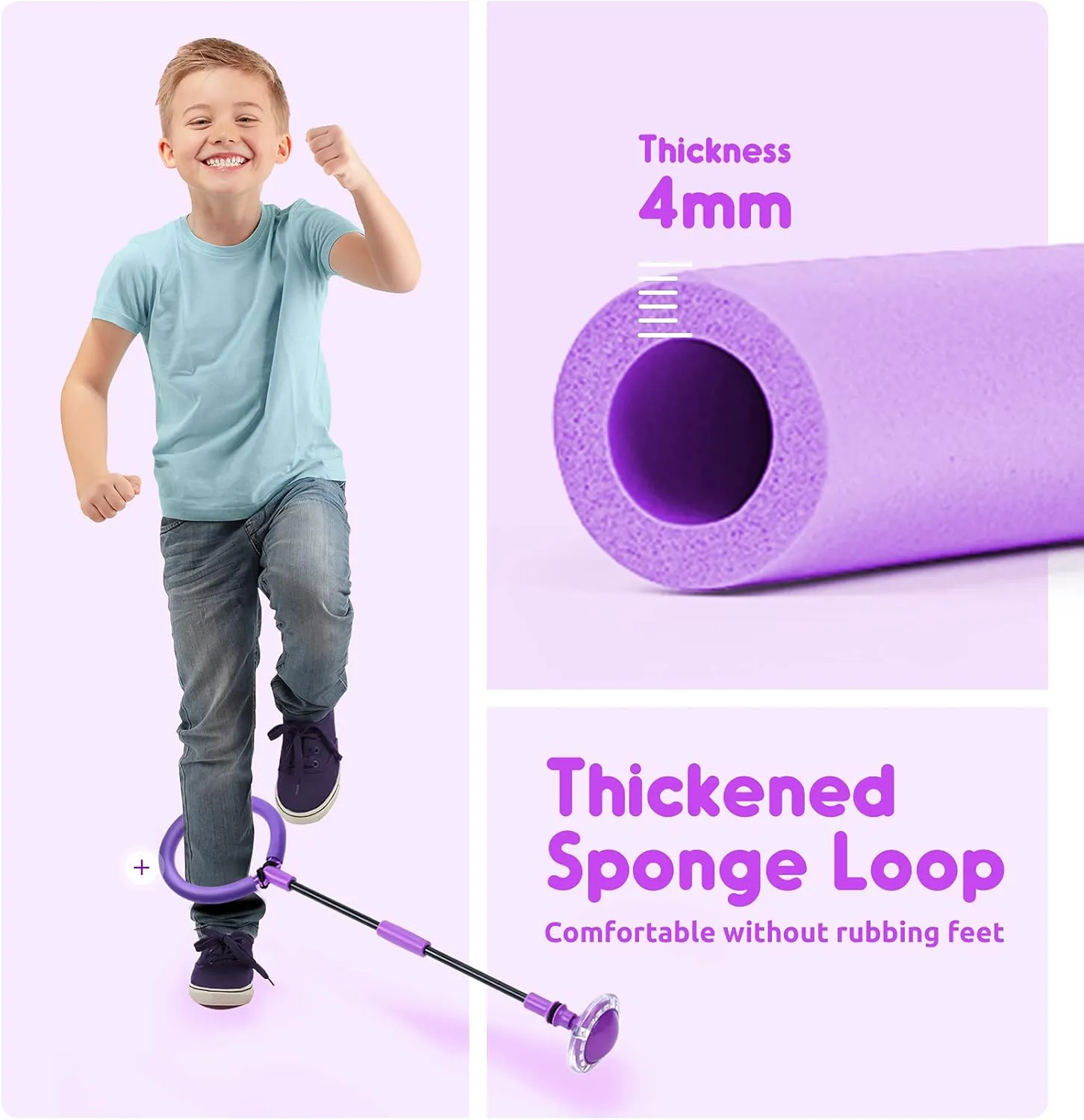 Mumba Kids Foldable Ankle Skip Ball Flash Jump Colorful Sports Swing Ball Boys Girls Toys, Fitness Jump Rope Fat Burning Game for Adults and Children
