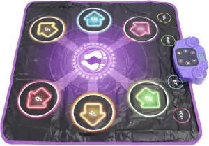 Music Dance Mat for Kids, Interactive Dance Game Pad Adjustable Volume 6 Buttons Anti Slip for Living Room