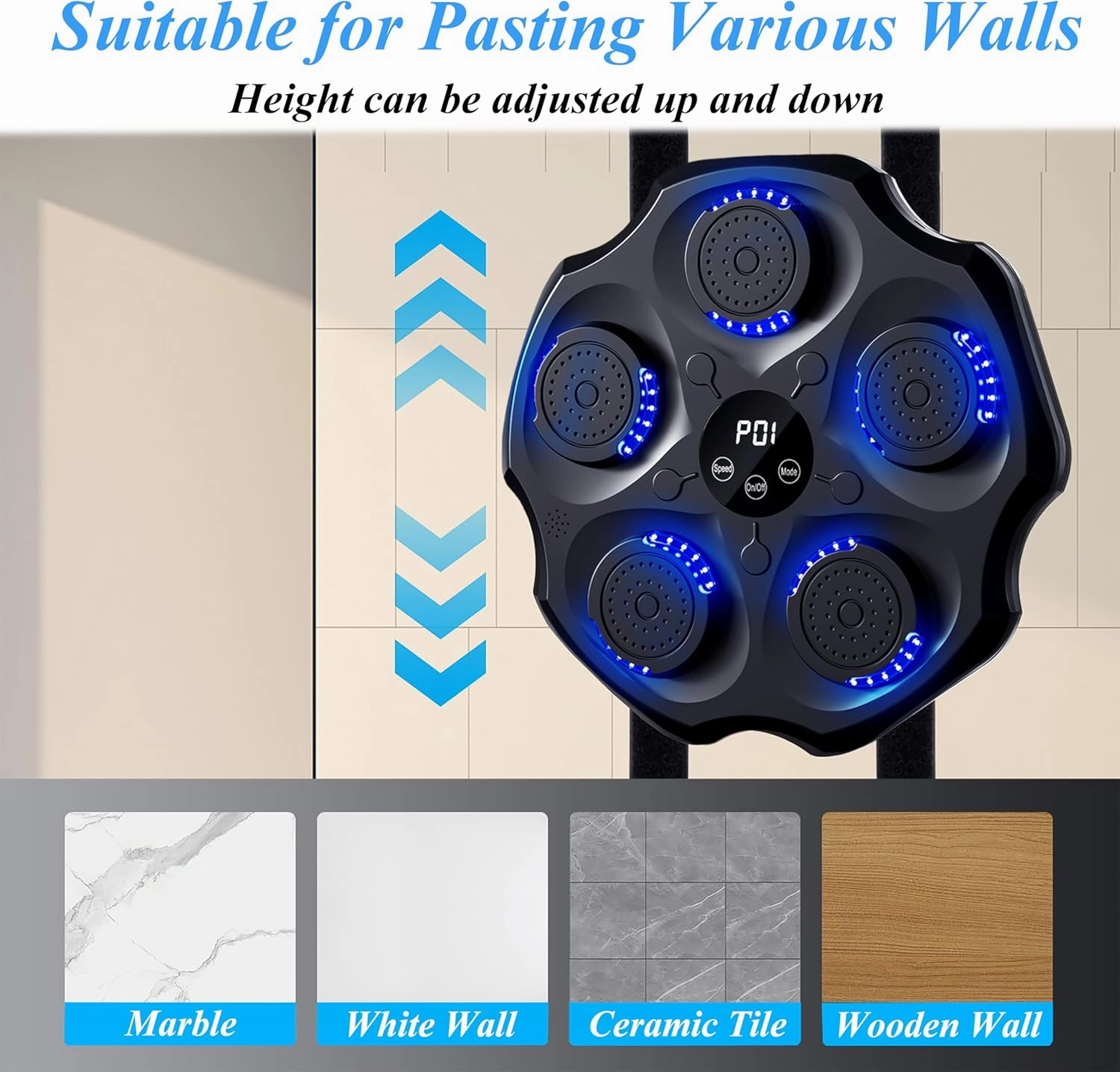 Music Boxing Machine, Smart Bluetooth Music Punching Machine with Gloves, Large Size Wall Mounted Electronic Boxing Target for Adults Kids, 9 Modes & 9 Speeds (Upgrade)