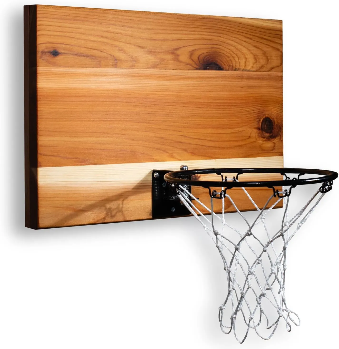 MVP Mini Indoor Basketball Hoop & Ball Set in Solid red Cedar Made in USA. Unique Over The Door or Wall Option 5 Mini Basketballs for Indoor Fun.