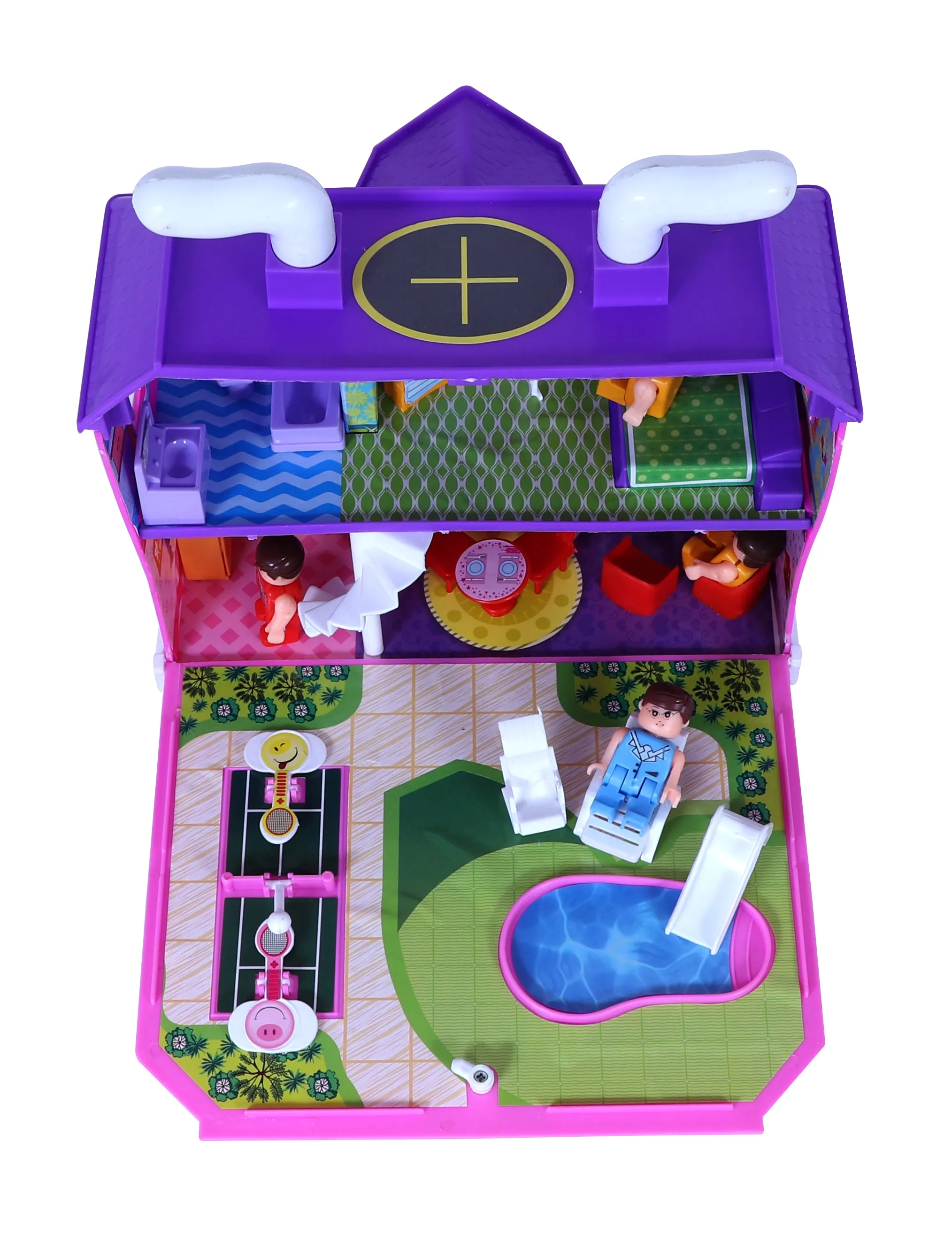 My Family Doll House - 35 pcs | Girls Role Playset | Pretend Play | Doll House with Furniture | Dollhouse Accessories | Imaginative Play | Playhouse | For Kids Age 3  years
