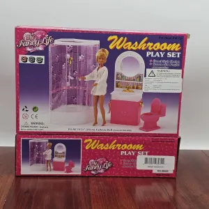 My Fancy Life Washroom Doll's Furniture Play Set for 12" Fashion Doll