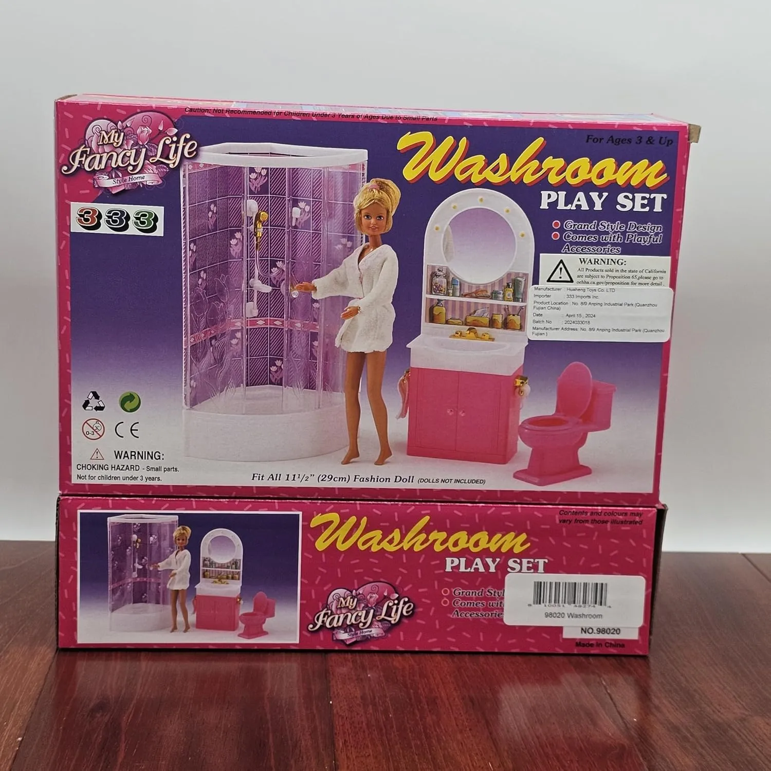 My Fancy Life Washroom Doll's Furniture Play Set for 12" Fashion Doll