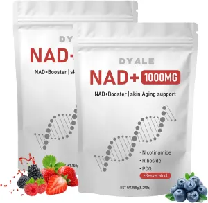 NAD  Supplement 1000mg with Nicotinamide Riboside, PQQ & Resveratrol – Triple Action Formula for Energy, Focus & Antioxidant Support, Advanced NAD Supplement for Men & Women,30 Day Supply (2PCS)