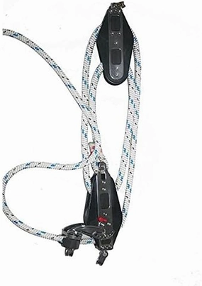 Nautos 92703-200 R | 4:1 Mainsheet System Set of Classic Blocks - 57mm sheave with Mainsheet Rope Included.