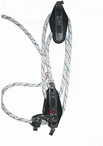 Nautos 92703-200 R | 4:1 Mainsheet System Set of Classic Blocks - 57mm sheave with Mainsheet Rope Included.