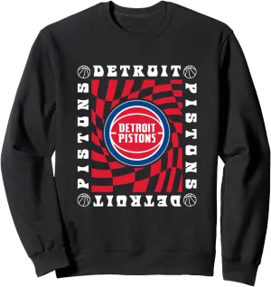 NBA Detroit Pistons Retro Checkerboard Wave Sweatshirt