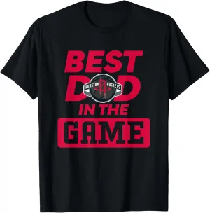 NBA Father's Day Best Dad Retro Houston Rockets Logo T-Shirt