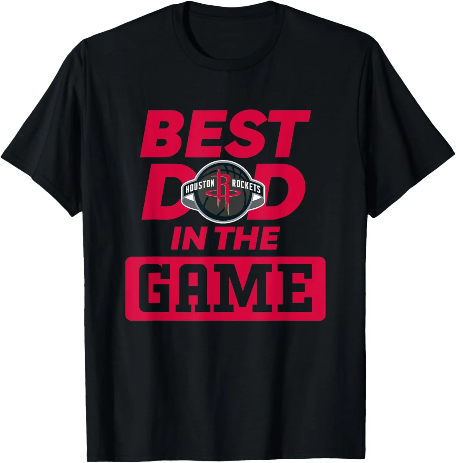 NBA Father's Day Best Dad Retro Houston Rockets Logo T-Shirt