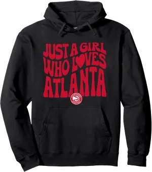 NBA Just A Girl Who Loves Atlanta Wavy Hawks Logo Pullover Hoodie