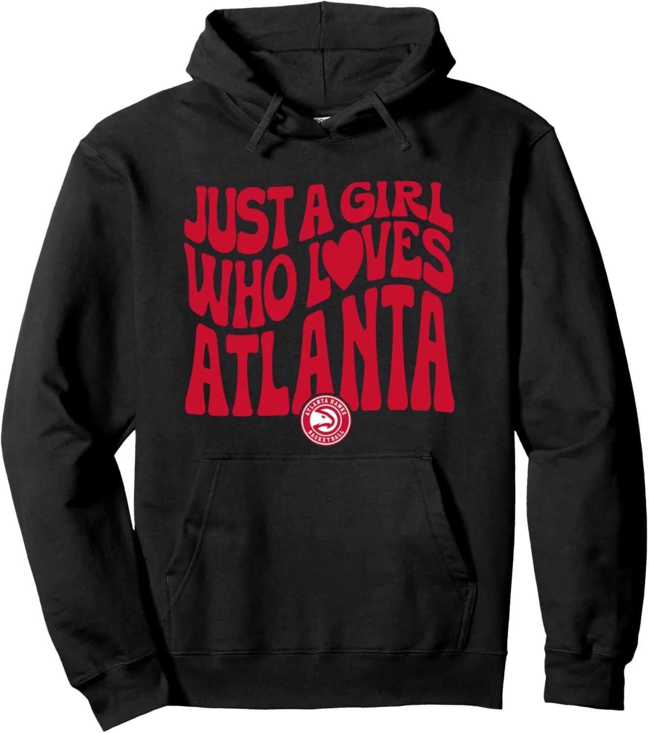 NBA Just A Girl Who Loves Atlanta Wavy Hawks Logo Pullover Hoodie