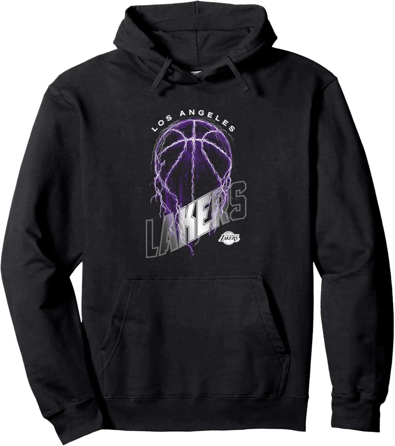 NBA Los Angeles Lakers Lightning Bolt Basketball Logo Pullover Hoodie