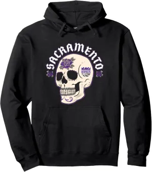 NBA Sacramento Kings Halloween Floral Skull Pullover Hoodie