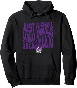 NBA Sacramento Kings Just A Girl Who Loves Sacramento Wave Pullover Hoodie