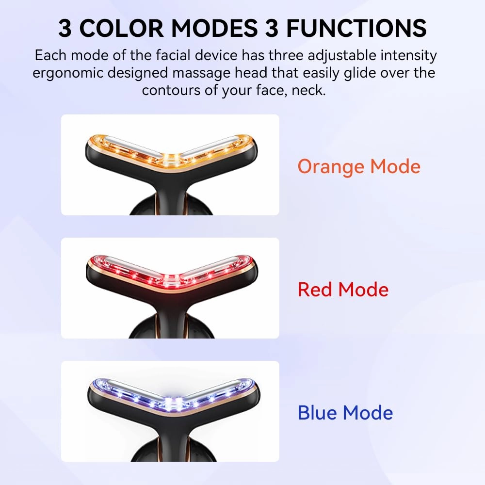 Neck Face Massager, Multifunctional Facial Massager, Face Sculpting Tool for Skin Care with Vibration, Thermal (Black Gold)
