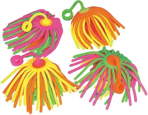 Neon Large Stretchy Noodle Ball Yo Yos (Set of 12) Party Favor Toys