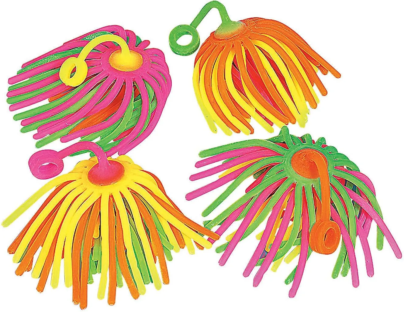 Neon Large Stretchy Noodle Ball Yo Yos (Set of 12) Party Favor Toys