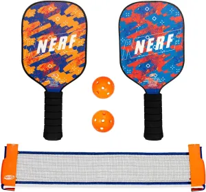 NERF Tabletop Pickleball Set - Mini Tabletop Pickleball Game - Retractable Net Up to 5 Feet - Fits Most Tables