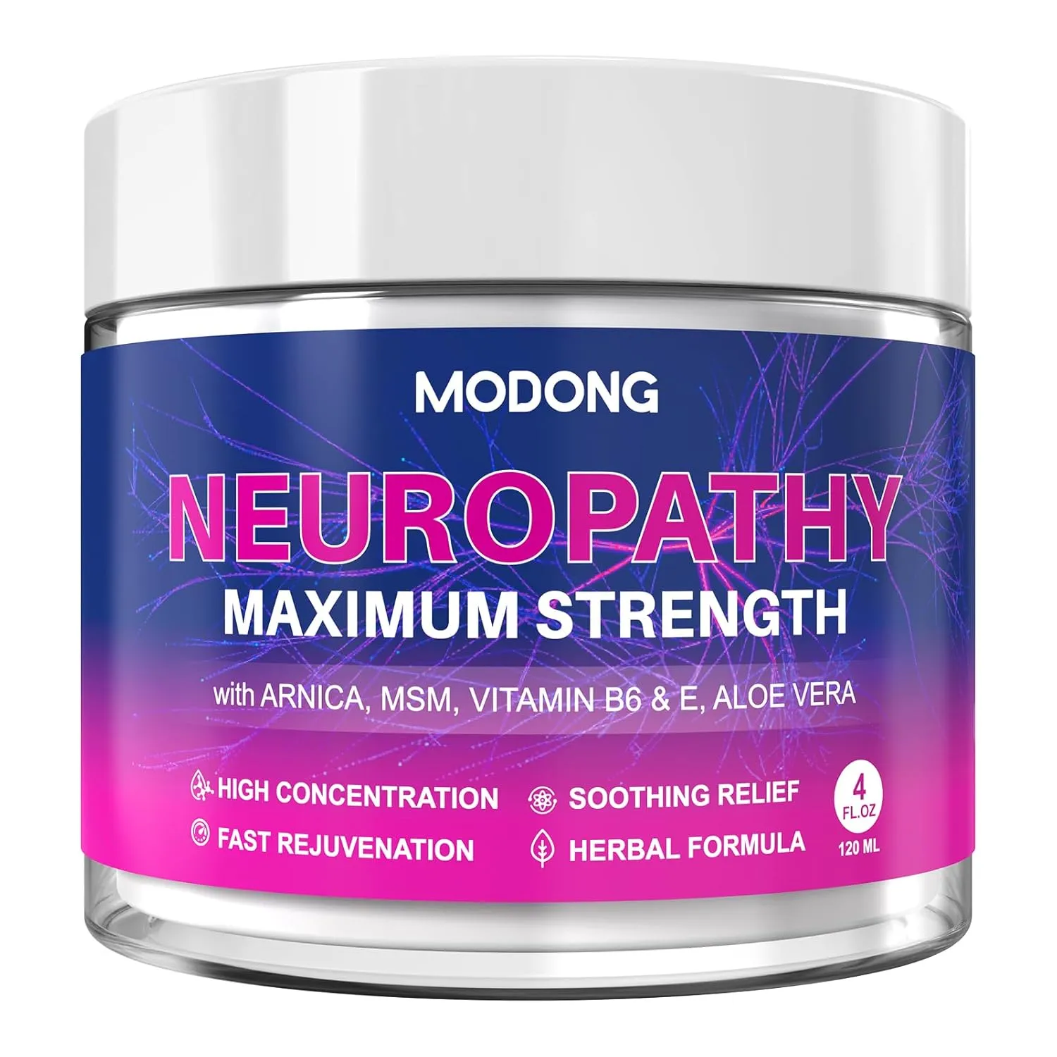 Never Comfort Cream with Arnica, MSM, Vitamin B6 and Aloe Vera, Soothing Temporarily for Feet, Legs, Hands, Toes ＆ Back, Long-Lasting Effect, 4 FL.OZ