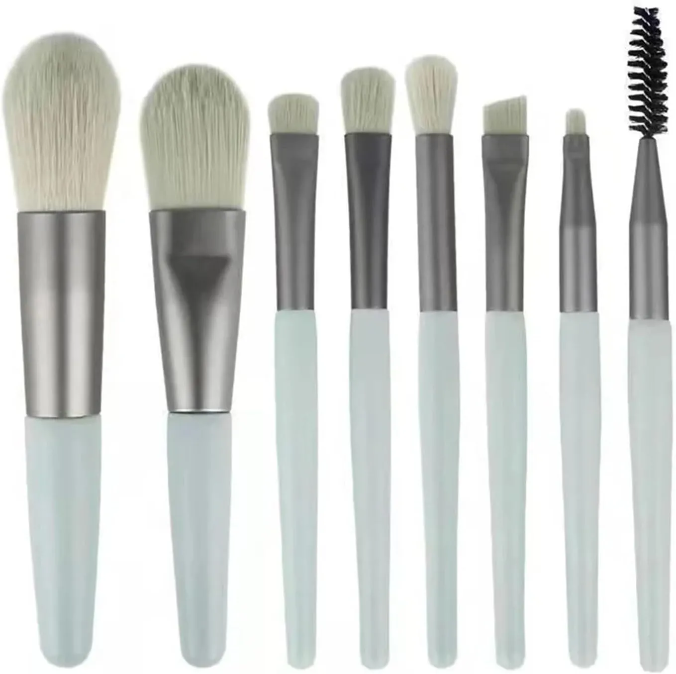 New 8Pcs Makeup Brush Set Makeup Concealer Brush Blush Loose Powder Brush Eye Shadow Highlighter Foundation Brush Beauty Tools(C506-green 8pcs)