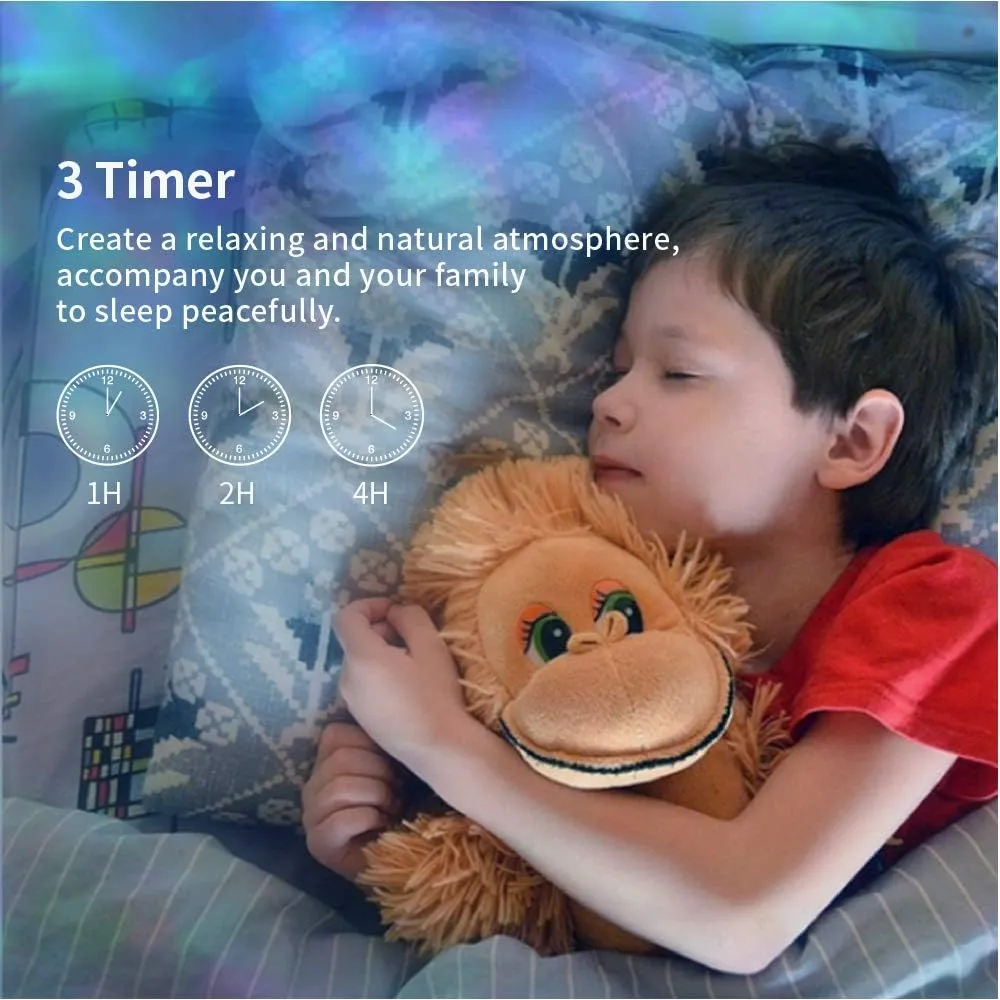 Night Light Projector, Ocean Wave Night Light for Kids Room, Remote and Timer, Dimmable 7 Light Modes and Bulit-in Sound Machine, Mermaid Decor Birthday Christmas Gifts (Blue)