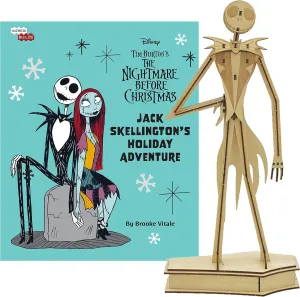 Nightmare Before Christmas Jack Skellington 3D Wood Puzzle & Model Figure Kit (29 Pcs) - Build & Paint Your Own 3-D Halloween Movie Toy, No Glue or Tools Required - Gift for Kids, Teens & Adults