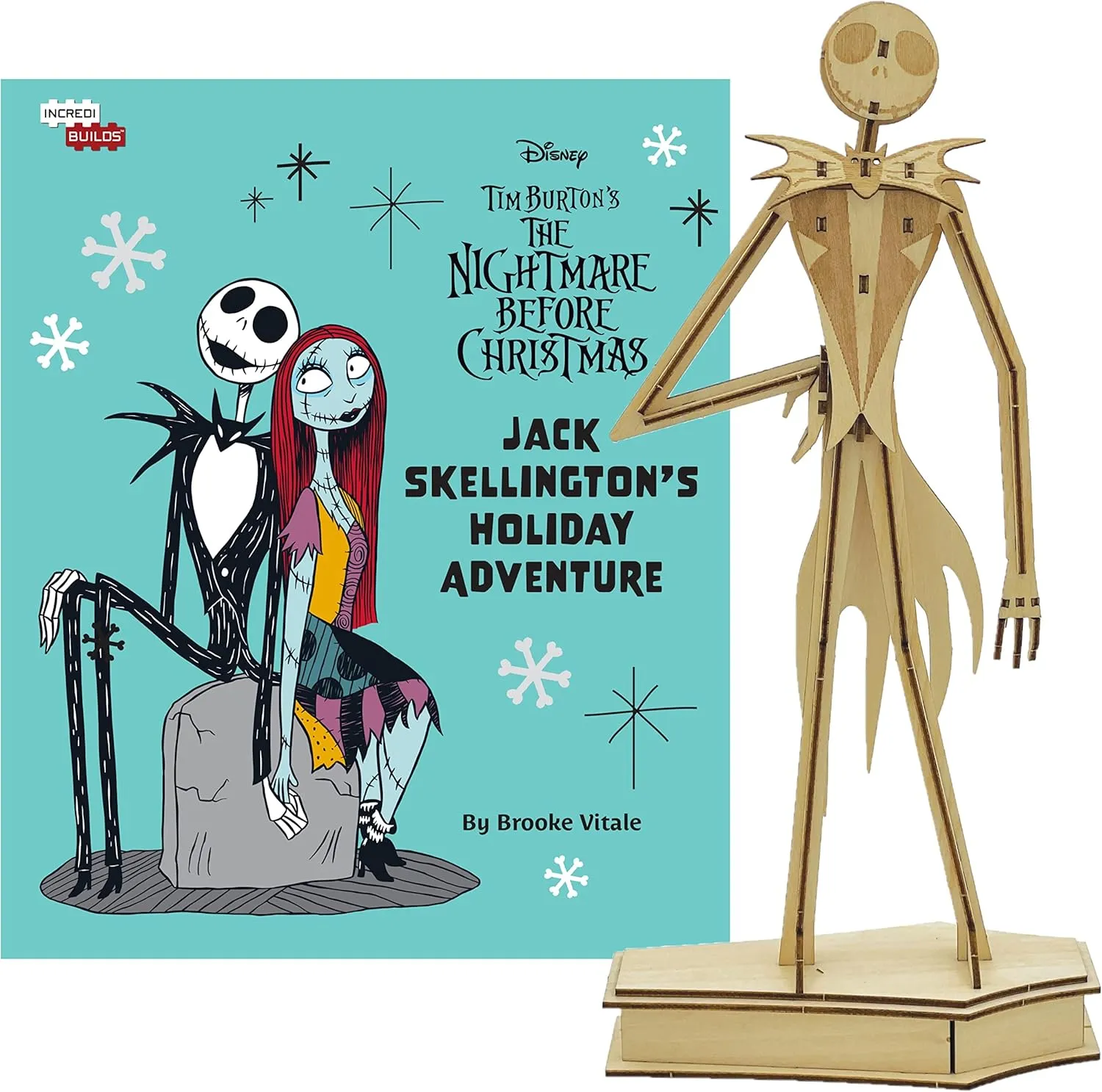 Nightmare Before Christmas Jack Skellington 3D Wood Puzzle & Model Figure Kit (29 Pcs) - Build & Paint Your Own 3-D Halloween Movie Toy, No Glue or Tools Required - Gift for Kids, Teens & Adults