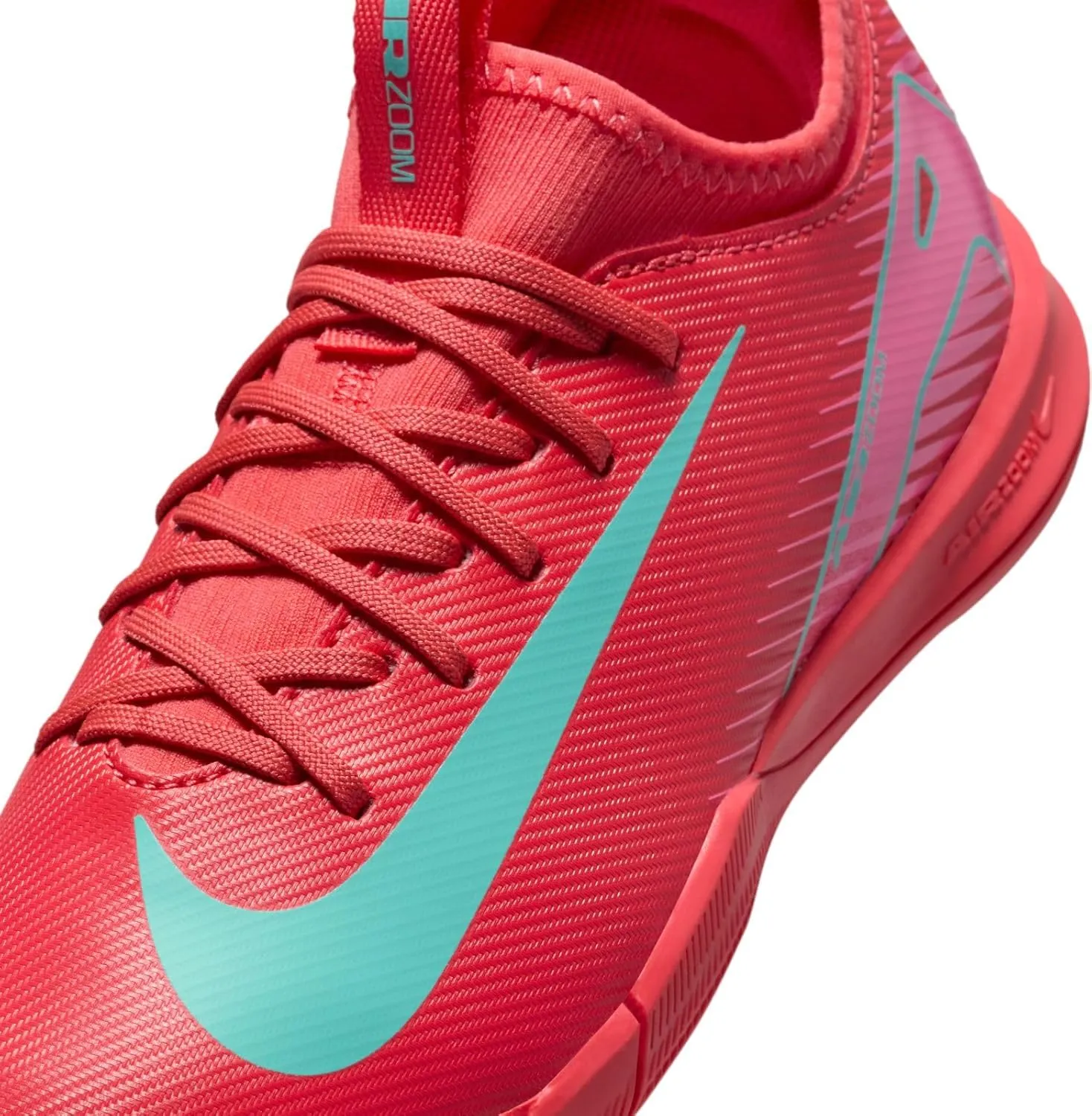 Nike Jr. Mercurial Vapor 16 Academy Little/Big Kids' IC Low-Top Soccer Shoes (FQ8411-800, Ember Glow/Aurora Green)