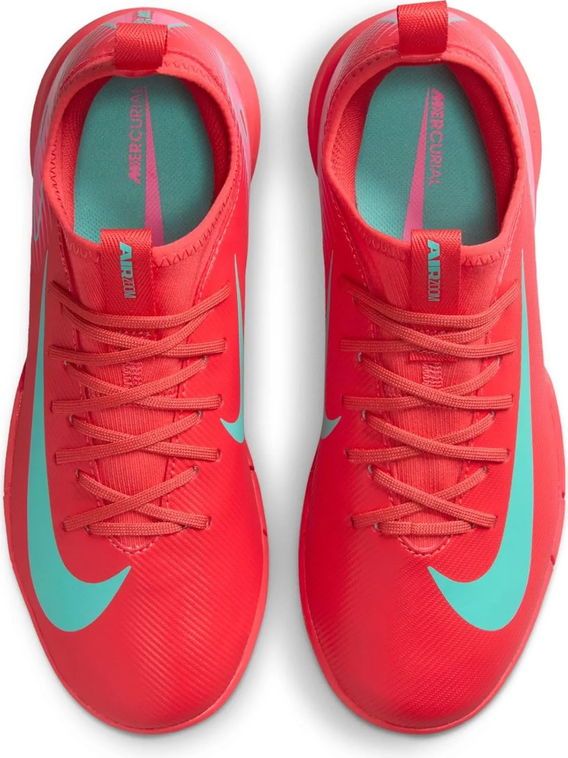Nike Jr. Mercurial Vapor 16 Academy Little/Big Kids' IC Low-Top Soccer Shoes (FQ8411-800, Ember Glow/Aurora Green)