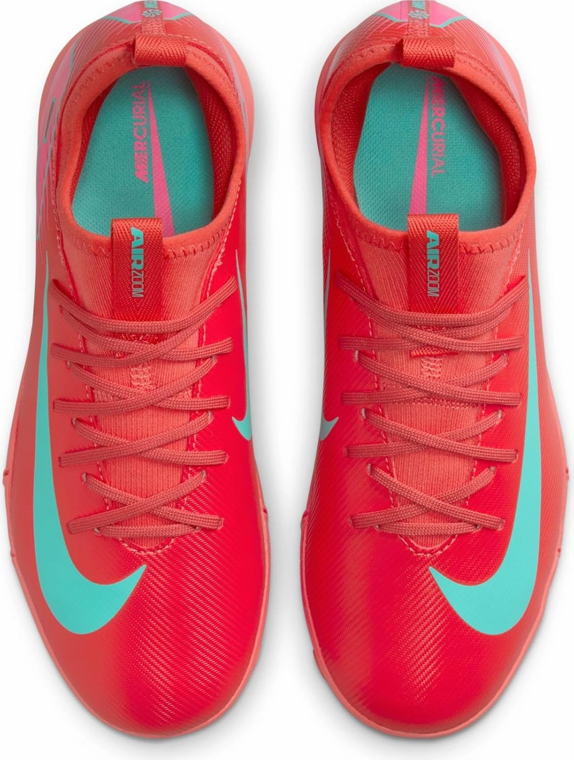 Nike Jr. Mercurial Vapor 16 Academy Little/Big Kids' TF Low-Top Soccer Shoes (FQ8284-800, Ember Glow/Aurora Green)