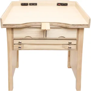 Noble Pack Signature Jewelers Bench – Smart Heavy Duty Wooden Workbench with Drawers, Solid Wood Top, Power outlets & USB Ports for Jewelry Making