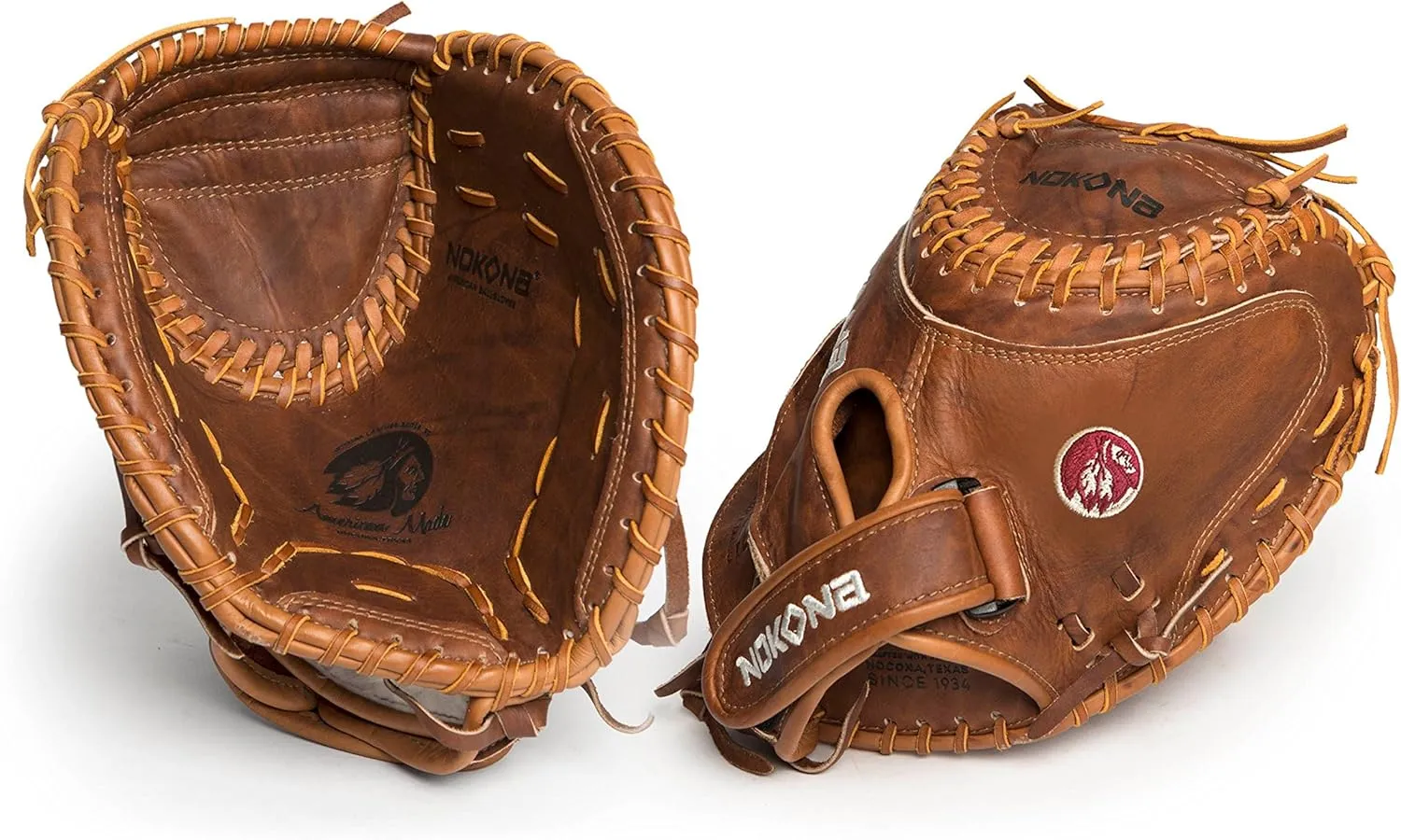 Nokona Classic Walnut 32.50" Closed Web Tan Lace Right Handers Catchers Glove (Walnut, 32.5")
