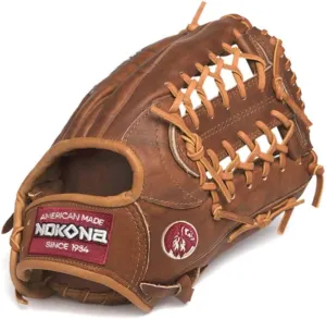Nokona Youth Walnut Modified Trap Tan Lace 11.25" Right Handers Baseball Glove (Walnut, Right Hand Thrower)