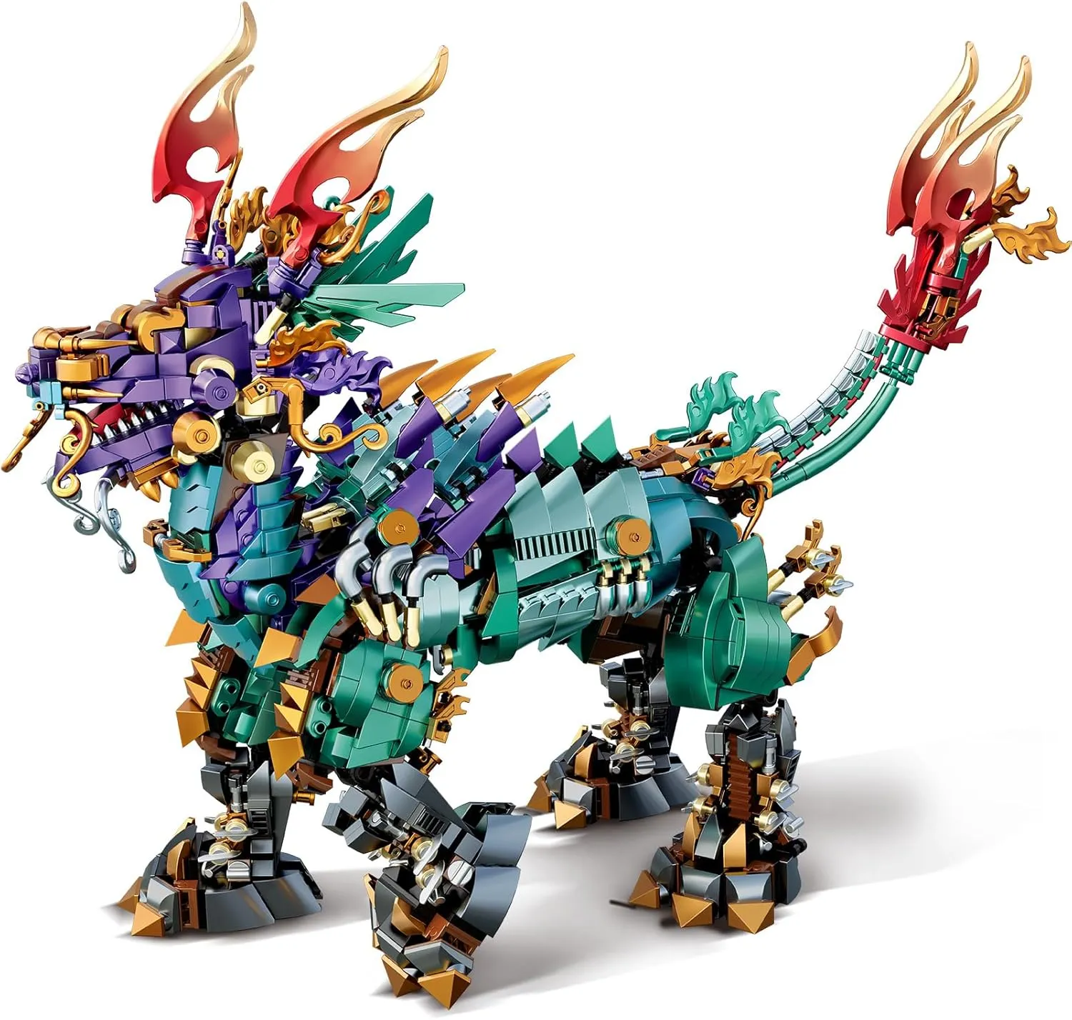 NUTCRACKER Cool Mechanical Kirin Animals Building Set, Unicorns Toy Building Set, Home Office Collectible Display Model Represents Good Luck, Easter Birthday Gift for Adult Boys Girls（1616 Pieces）
