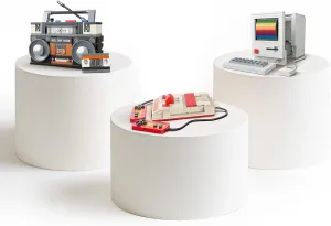 NUTCRACKER Game Console Computer Radio Building Set - Nostalgic 80s Vintage Collectible Model Home Office Decor, Retro Toy Building Set, Easter Birthday Gifts for Adult Girls Boys 8  (552 Pieces)