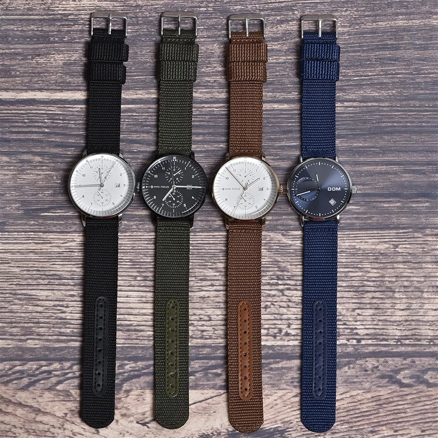 Nylon Watch Strap Breathable Woven Nylon Watch Band Strap Mesh 18 20 22 24Mm Women Men Watchbands Sports Black Blue Brown Army Green Strap (24 mm Army Green)